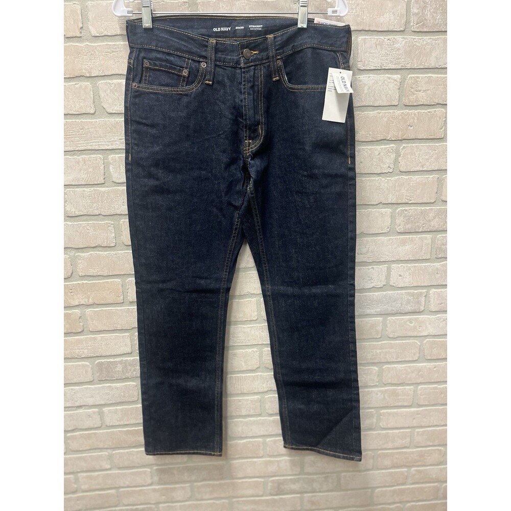 Old Navy Men's Straight Fit Blue  Denim Jeans Stretch 5-Pocket 30x30 NWT